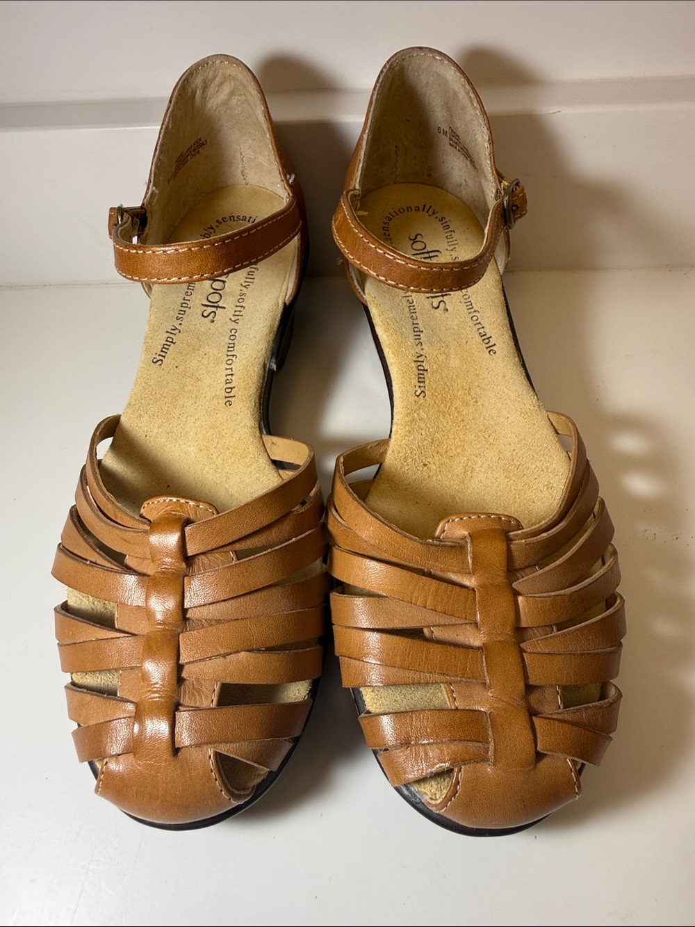 Softspots Women’s Tatianna Tan Leather Strappy Comfort Sandals - Size 6